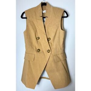 NWT VERONICA BEARD VEST TAN MINIMALIST QUIET LUXURY OLD MONEY ELEVATED BASICS